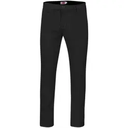 Mens Superb Stretch Chino Pants Black Front
